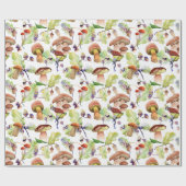 Pilze in einem weichen Aquarellmuster Geschenkpapier (Flach)