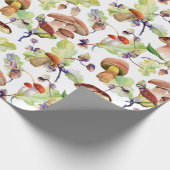 Pilze in einem weichen Aquarellmuster Geschenkpapier (Ecke)