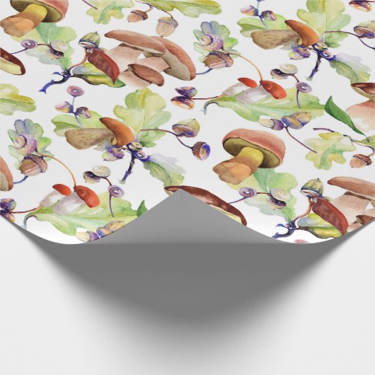 Pilze in einem weichen Aquarellmuster Geschenkpapier (Ecke)