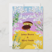 Pilze in Liebe Haystack-Blume Hochzeit Einladung (Vorderseite)