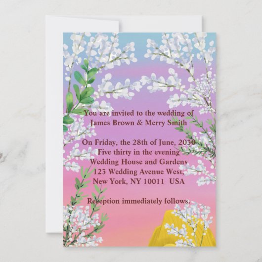 Pilze in Liebe Haystack-Blume Hochzeit Einladung (Rückseite)