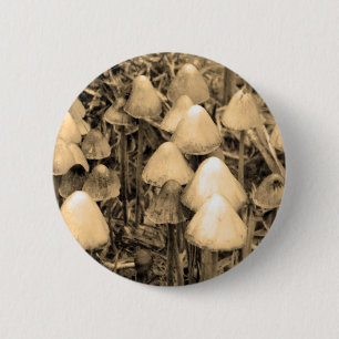 Pilze in Sepia Button