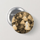Pilze in Sepia Button (Vorne & Hinten)