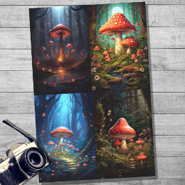 Pilze in WaldCollage 1 Dekopapier Seidenpapier