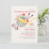 Pilze italienische Nudeln Eierdusche Einladung (Stehend Vorderseite)