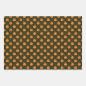 Pilze, Kürbis und Sonnenblumen auf dunkelgrünen Fl Geschenkpapier Set (Vorderseite 2)