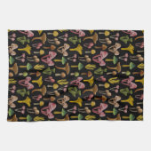 Pilze, Lichen und farbenfrohe Pilze Geschirrtuch (Horizontal)