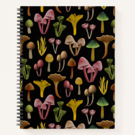 Pilze, Lichen und farbenfrohe Pilze Notizblock