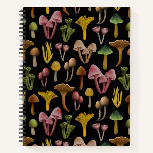 Pilze, Lichen und farbenfrohe Pilze Notizblock (Vorderseite)