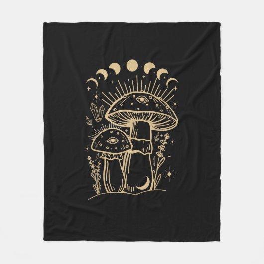 Pilze & Minimalismus Cottage Ästhetik Goblinco Fleecedecke (Vorderseite)