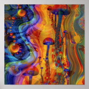 Pilze Mirage Psychedelische Kunst Poster