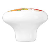 Pilze mit Blätter aus Rotkehlchen Keramikknauf (Seitenansicht)