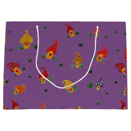 Pilze mit eigenem Herz - Geschenktasche - Große Geschenktüte (Vorderseite)