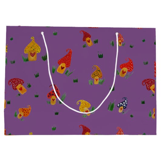 Pilze mit eigenem Herz - Geschenktasche - Große Geschenktüte (Rückseite)