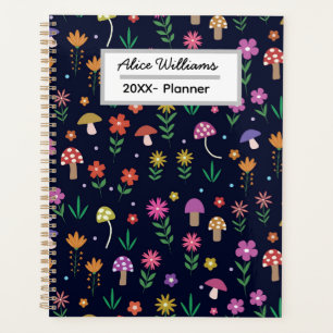 Pilze mit fantastischen Blumen personalisiert Planer