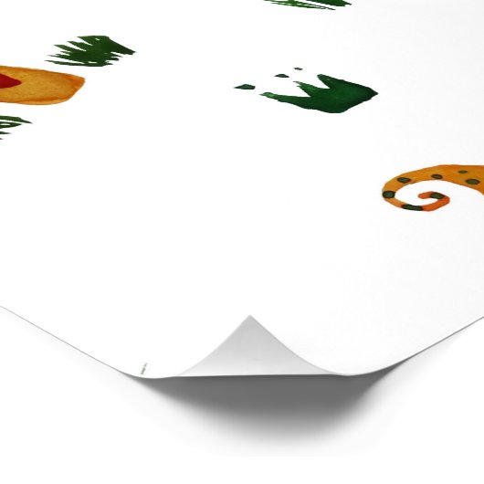 Pilze mit Herz-Poster-Papier (Semi-Glanz) Poster (Ecke)