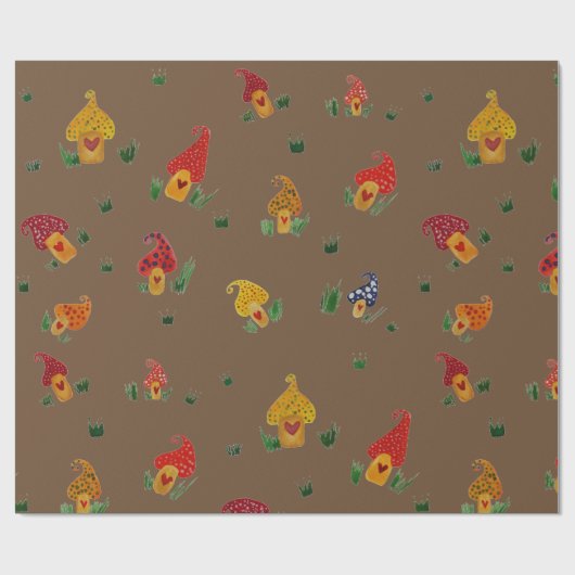 Pilze mit Matte Wrapping Paper Geschenkpapier (Flach)