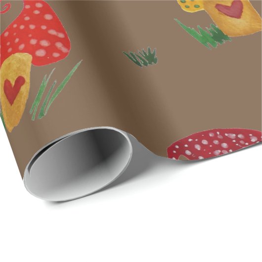 Pilze mit Matte Wrapping Paper Geschenkpapier (Rolleneckpunkt)