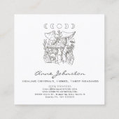 Pilze, Monde und Kristalle Quadratische Visitenkarte (Rückseite)