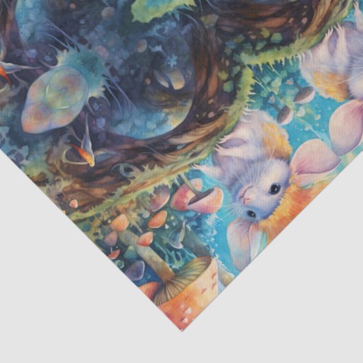 Pilze Mouse Mystic Forest Decoupage Seidenpapier (Detail)