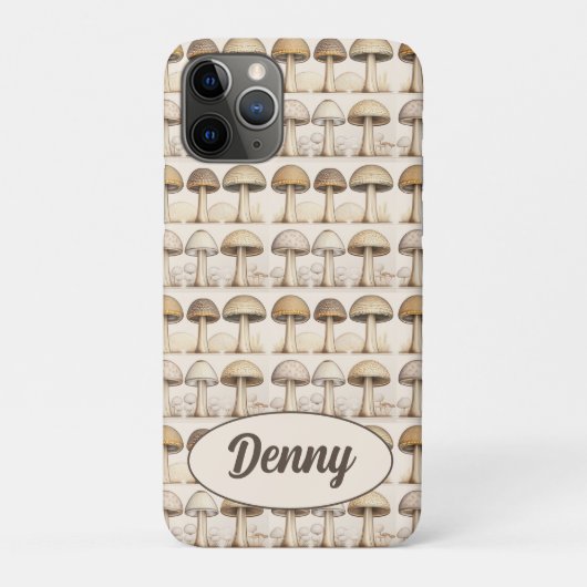 Pilze Muster braun, beige und grau Case-Mate iPhone Hülle (Rückseite)