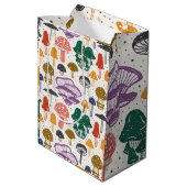 Pilze Mykologe botanische Ästhetik Mittlere Geschenktüte (Rückseite Schrägansicht)