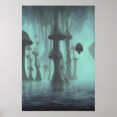 Pilze, Nebel und Meer | AI Art Poster (Vorne)