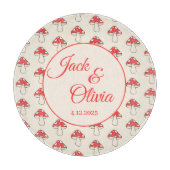 Pilze Niedlich Retro Kawaii Kundenname Schneidebrett (Vorderseite)