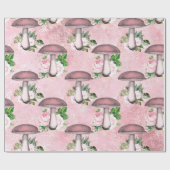 Pilze Pink Woodland Antikes Vintages Ephemera Geschenkpapier (Flach)
