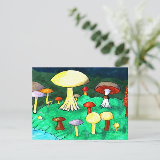 Pilze Postkarte (Stehend Vorderseite)