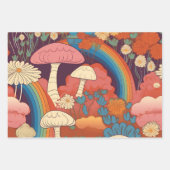 Pilze Retro Orange Brown-Cockpitecore Geschenkpapier Set (Vorderseite)