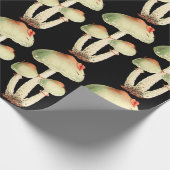 Pilze Rose Waldland Schwarzer Wald Elegant Geschenkpapier (Ecke)