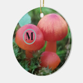 Pilze rot mit Monogramm Keramik Ornament (Links)