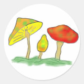 Pilze Runder Aufkleber (Vorderseite)