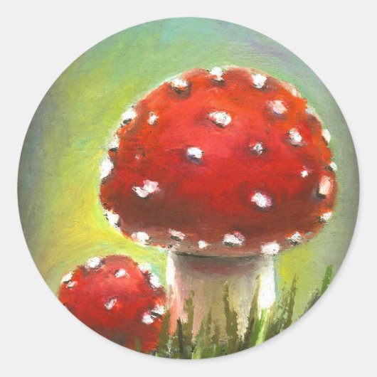 Pilze Runder Aufkleber (Vorderseite)