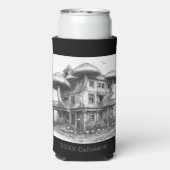 Pilze Schwarz-Weiß Selters Dosenkühler (Seltzer Rückseite)