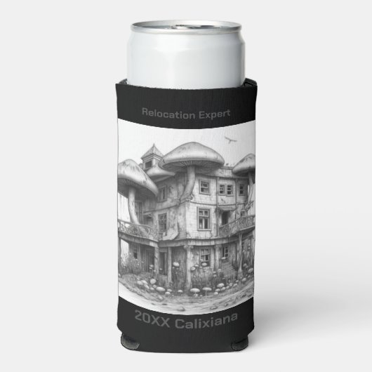 Pilze Schwarz-Weiß Selters Dosenkühler (Seltzer Vorderseite)