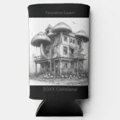 Pilze Schwarz-Weiß Selters Dosenkühler (Vorderseite)