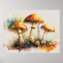 Pilze Toadstool, Amanita muscaria Poster