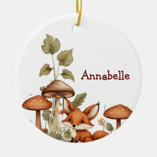 Pilze und Baby Fox Ornament