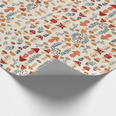 Pilze und Blätter Geschenkpapier (Ecke)