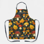 Pilze und Blätter im Herbst - naturliebende Köche Schürze (Vorderseite)