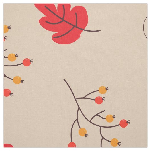 Pilze und Blätter Stoff (Muster)