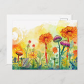 Pilze und Blume Postkarte (Vorne/Hinten)