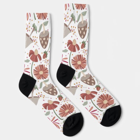 Pilze und Blume Socken (Rechts)