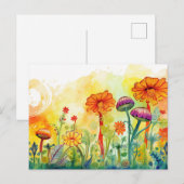 Pilze und Blumen Postkarte (Vorne/Hinten)