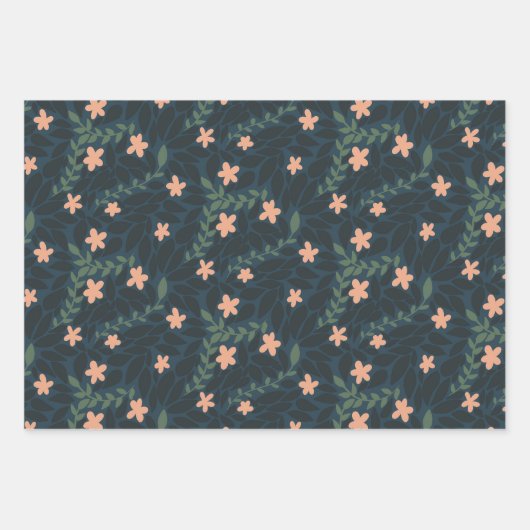 Pilze und Blumenwrapping Paper-Set mit drei Buchst Geschenkpapier Set (Vorderseite 3)