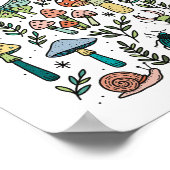 Pilze und Bugs Nachtwald-Kinderzimmer Poster (Ecke)
