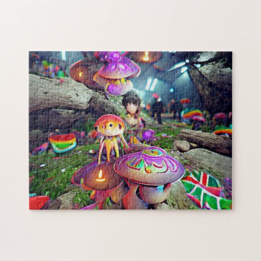 Pilze und Fairies Jigsaw Puzzle (Horizontal)