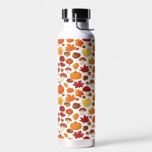 Pilze und fallende Blätter Verzauberter Herbst Trinkflasche